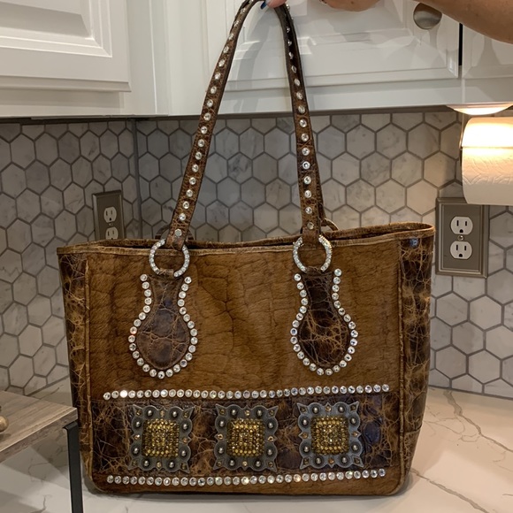 Original Raviani Leather Crystal Hair on Hyde Purse - Picture 4 of 12